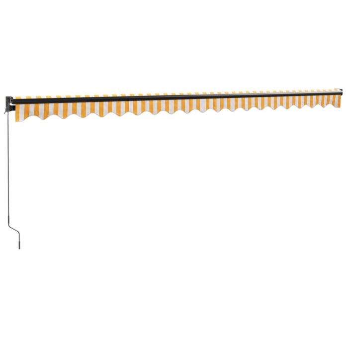 Auvent rétractable jaune et blanc 5x3 m tissu et aluminium – Image 4