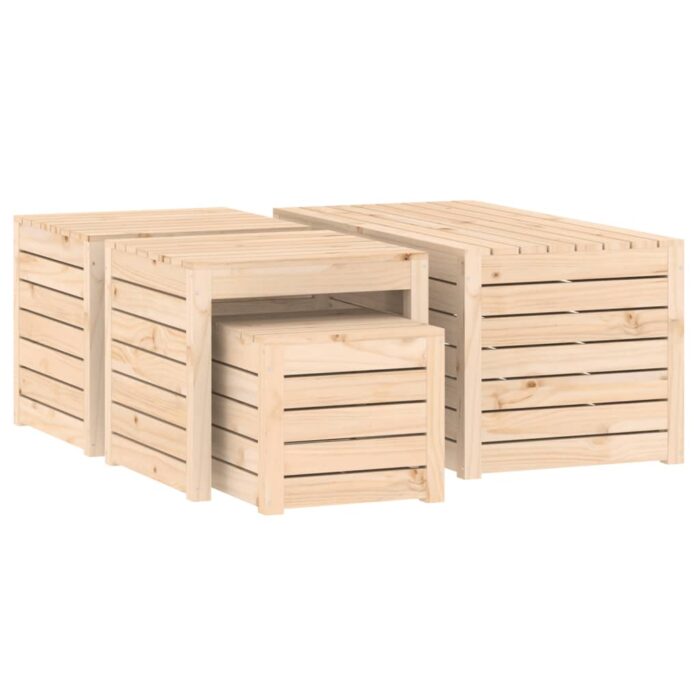 Ensemble de boîtes de jardin 4 pcs bois de pin massif – Image 3