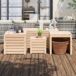 Ensemble de boîtes de jardin 4 pcs bois de pin massif