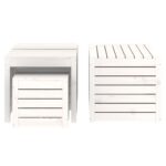 Ensemble de boîtes de jardin 4 pcs blanc bois de pin massif – Image 4
