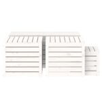 Ensemble de boîtes de jardin 4 pcs blanc bois de pin massif – Image 5