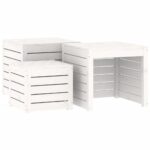 Ensemble de boîtes de jardin 4 pcs blanc bois de pin massif – Image 7