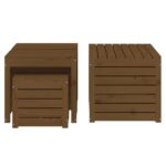 Ensemble de boîtes de jardin 4 pcs marron miel bois pin massif – Image 4