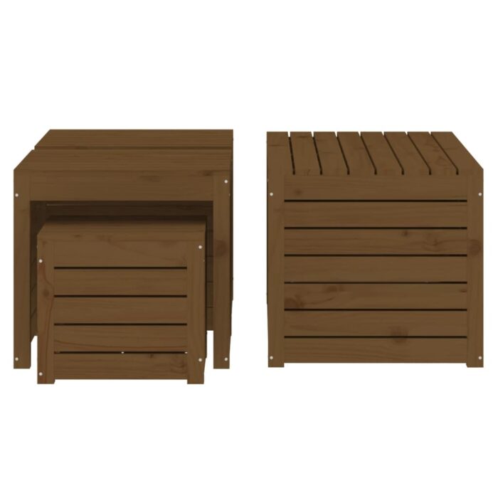 Ensemble de boîtes de jardin 4 pcs marron miel bois pin massif – Image 4