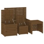 Ensemble de boîtes de jardin 4 pcs marron miel bois pin massif – Image 6