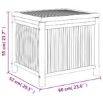 Boîte de rangement de jardin 60x52x55 cm Bambou – Image 6