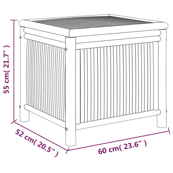 Boîte de rangement de jardin 60x52x55 cm Bambou – Image 6