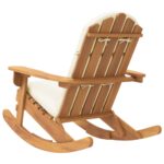 Chaise à bascule Adirondack avec coussins bois massif d'acacia – Image 3