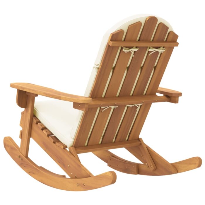 Chaise à bascule Adirondack avec coussins bois massif d'acacia – Image 3
