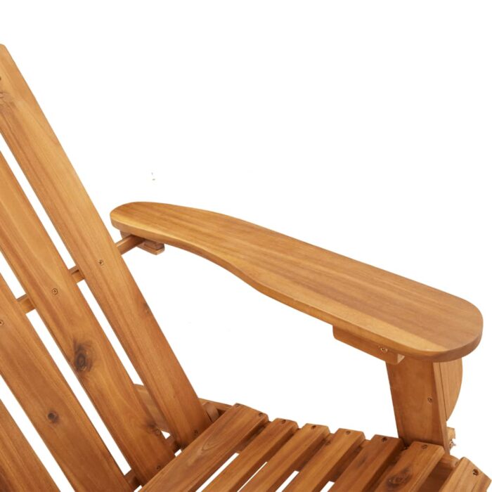 Chaise à bascule Adirondack avec coussins bois massif d'acacia – Image 4