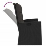 Banc de jardin inclinable et coussins noir 118cm résine tressée – Image 4