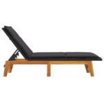 Chaise longue avec coussin Résine tressée/bois massif d'acacia – Image 3