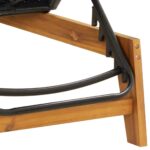 Chaise longue avec coussin Résine tressée/bois massif d'acacia – Image 7