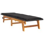 Chaises longues et coussins lot de 2 Résine tressée et acacia – Image 2