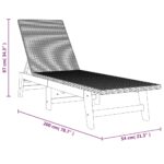 Chaises longues lot de 2 noir/marron résine tressée/bois acacia – Image 10