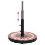 Base de parasol terre cuite et blanc rond 12 kg – Image 3