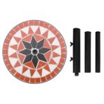 Base de parasol terre cuite et blanc rond 12 kg – Image 4