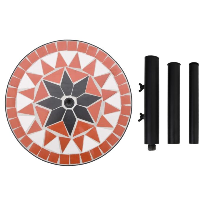 Base de parasol terre cuite et blanc rond 12 kg – Image 4