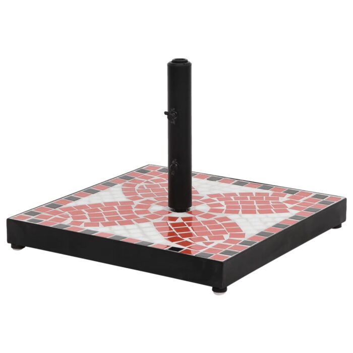 Base de parasol terre cuite et blanc carré 12 kg – Image 1