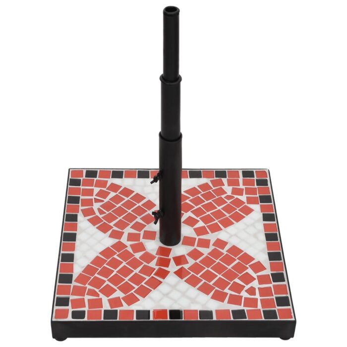 Base de parasol terre cuite et blanc carré 12 kg – Image 2