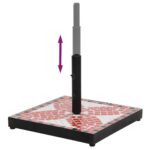 Base de parasol terre cuite et blanc carré 12 kg – Image 3