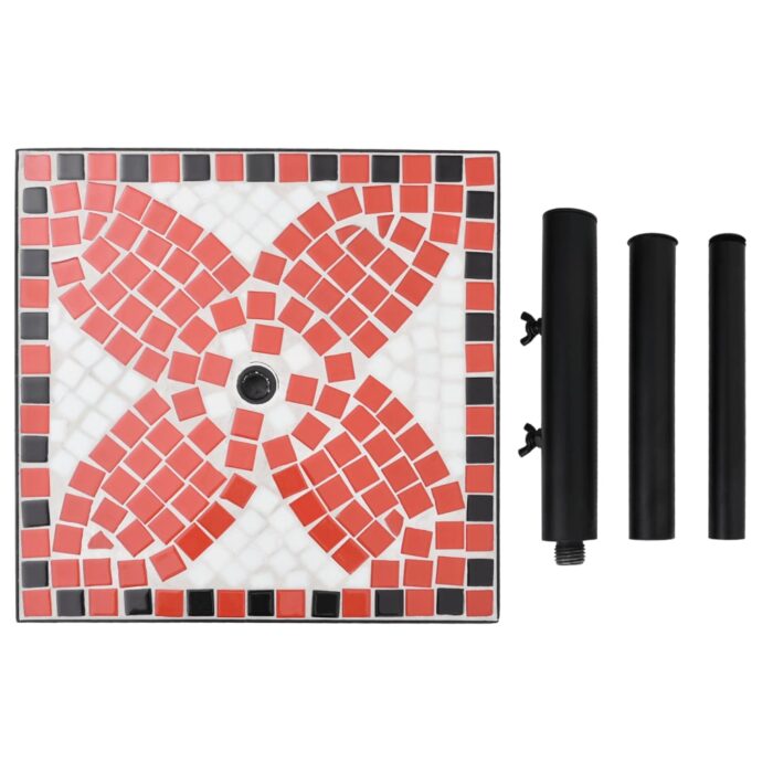 Base de parasol terre cuite et blanc carré 12 kg – Image 4