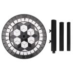 Base de parasol noir et blanc rond 12 kg – Image 4