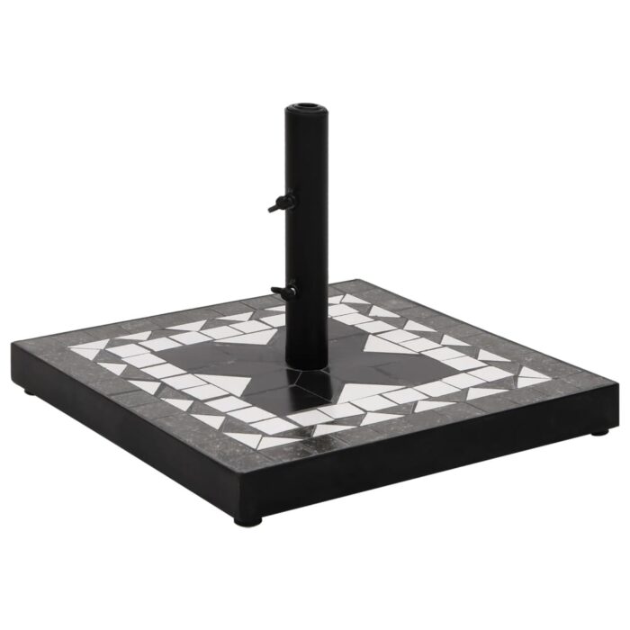 Base de parasol noir et blanc carré 12 kg – Image 1