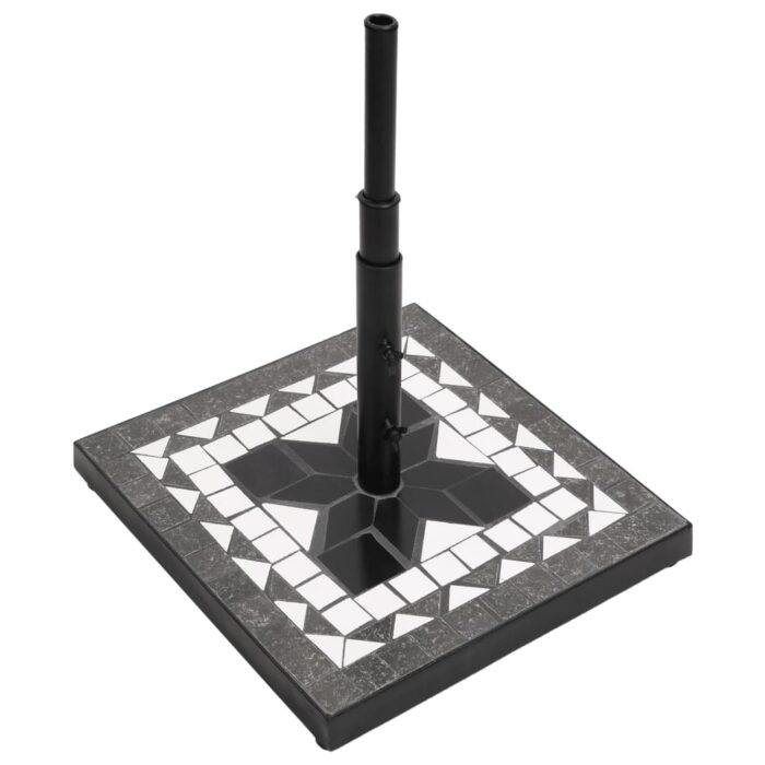 Base de parasol noir et blanc carré 12 kg – Image 2