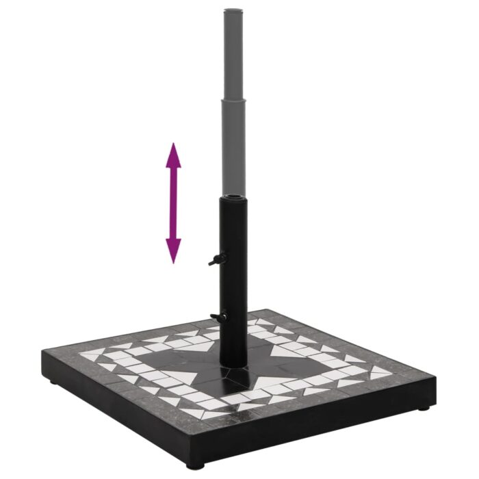 Base de parasol noir et blanc carré 12 kg – Image 3