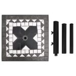 Base de parasol noir et blanc carré 12 kg – Image 4