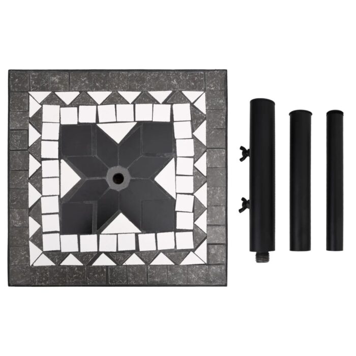 Base de parasol noir et blanc carré 12 kg – Image 4