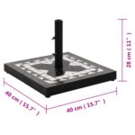 Base de parasol noir et blanc carré 12 kg – Image 6