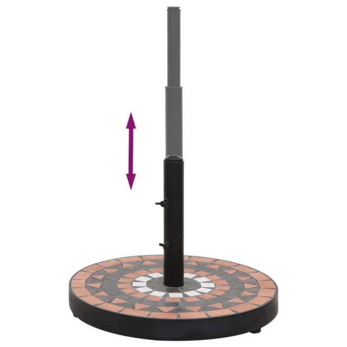 Base de parasol terre cuite et blanc rond 12 kg – Image 3