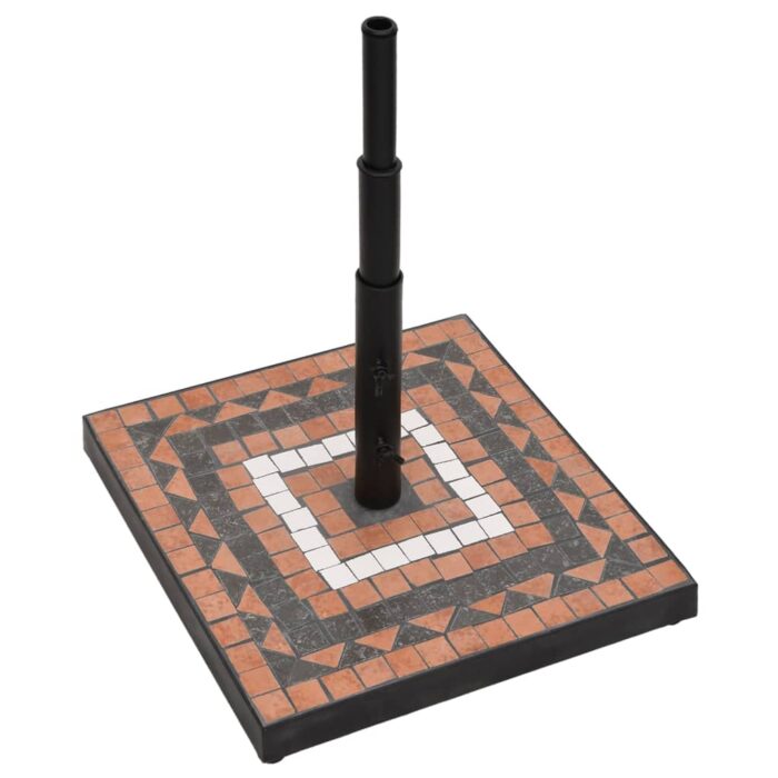 Base de parasol terre cuite et blanc carré 12 kg – Image 2