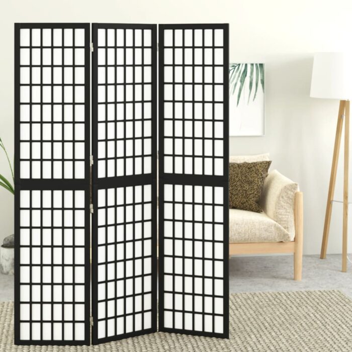 VXL8720845718657_m_en_hd_1.jpg Cloison de séparation pliable 3 panneaux 120x170 cm Noir – Image 1