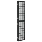 Cloison de séparation pliable 4 panneaux 160x170 cm Noir – Image 2