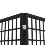 Cloison de séparation pliable 4 panneaux 160x170 cm Noir – Image 3