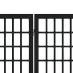 Cloison de séparation pliable 5 panneaux 200x170 cm Noir – Image 4