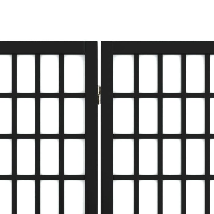 Cloison de séparation pliable 5 panneaux 200x170 cm Noir – Image 4