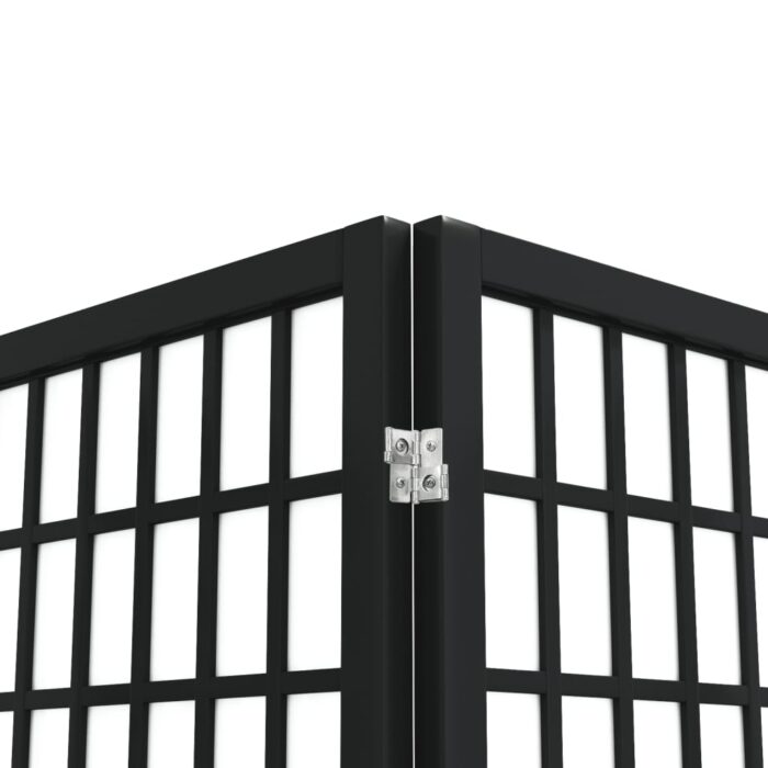 Cloison de séparation pliable 6 panneaux 240x170 cm Noir – Image 3
