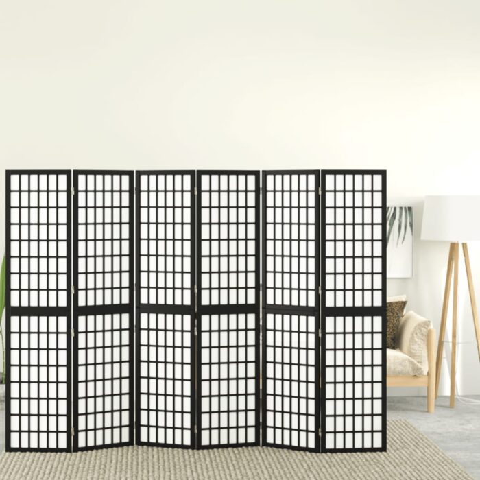 VXL8720845718688_m_en_hd_1.jpg Cloison de séparation pliable 6 panneaux 240x170 cm Noir – Image 1