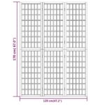 Cloison de séparation pliable 3 panneaux 120x170 cm Blanc – Image 5