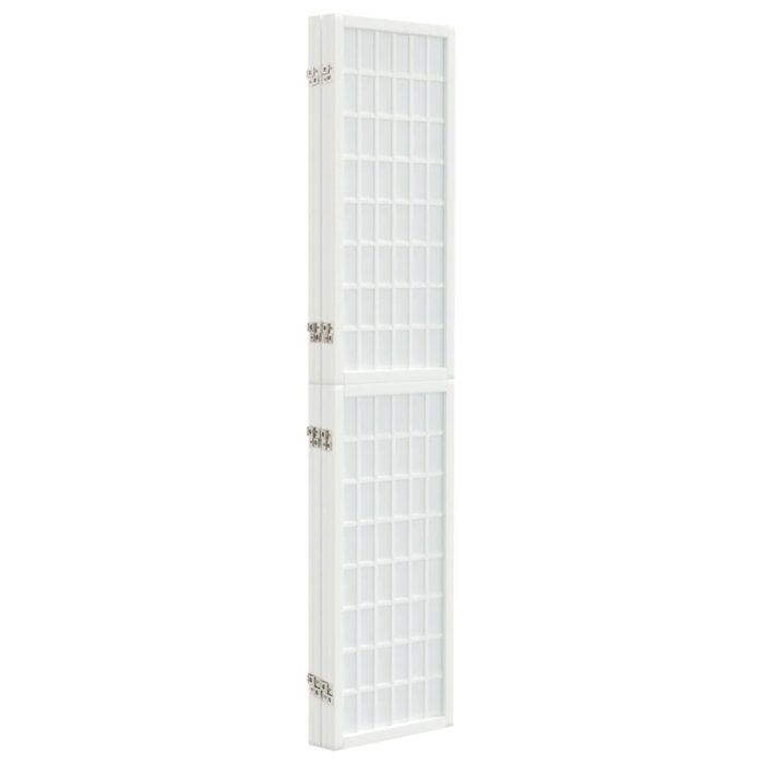 Cloison de séparation pliable 4 panneaux 160x170 cm Blanc – Image 2