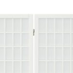Cloison de séparation pliable 4 panneaux 160x170 cm Blanc – Image 3