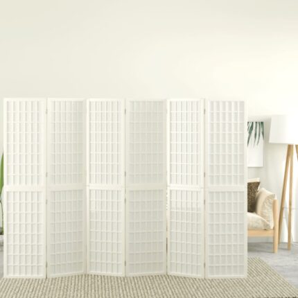 Cloison de séparation pliable 6 panneaux 240x170 cm Blanc