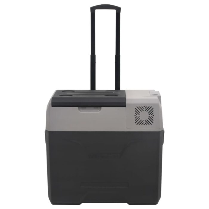 Glacière avec roue et poignée noir et gris 30 L polypropylène – Image 2
