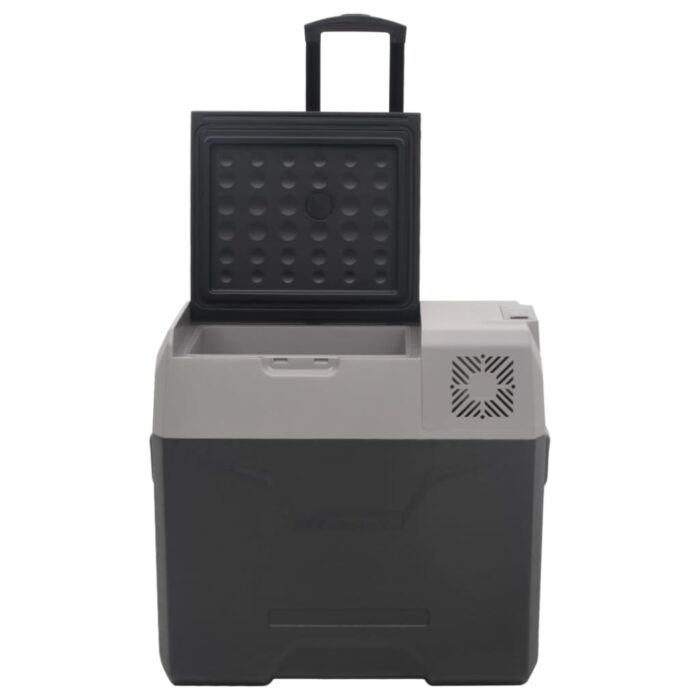 Glacière avec roue et poignée noir et gris 30 L polypropylène – Image 5