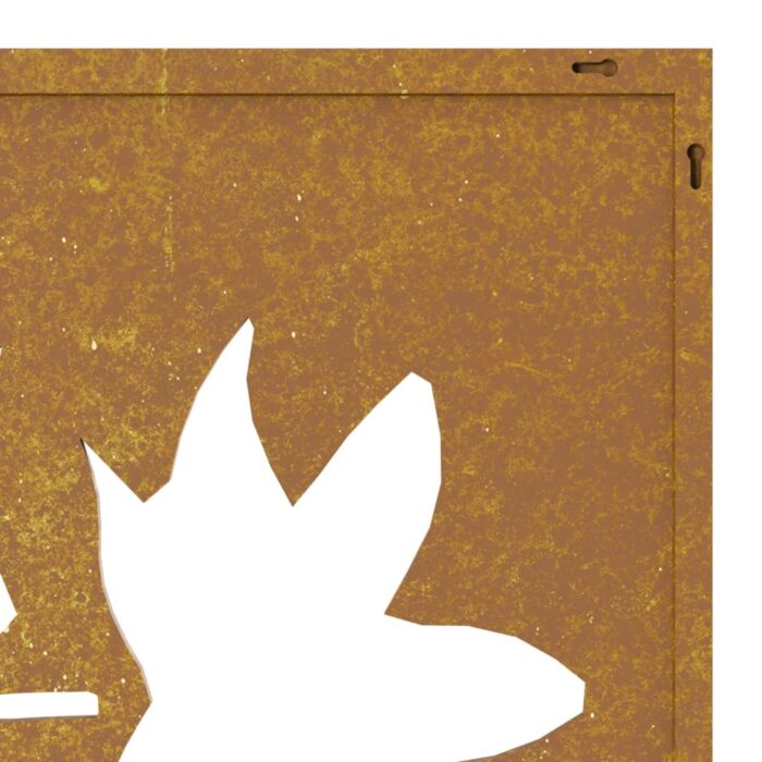 Décoration murale jardin 55x55 cm acier corten design feuille – Image 5