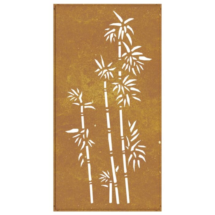 Décoration murale jardin 105x55 cm acier corten design bambou – Image 3